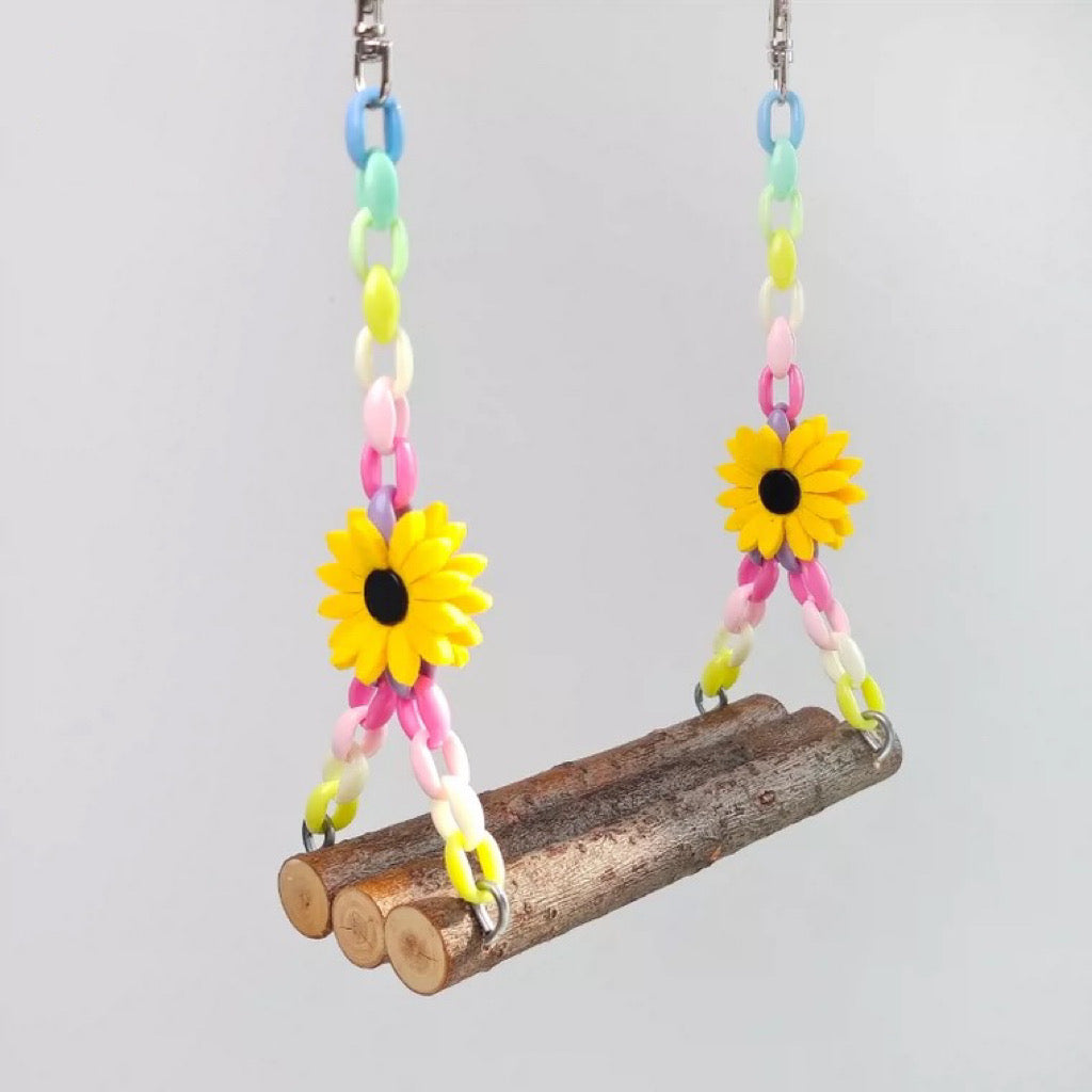 Handmade Sunflower Big Swings Natural Tree Branch Parrot Bird Toys Organic Bird Cages Accessories Lovebird Budgie Pacific Parrotlet