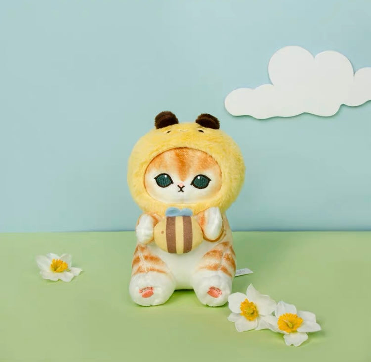 Japan Artist Mofusand Cat Neko | Honey Bee Lucky Frog Strawberry - 17cm Mascot Plush Doll