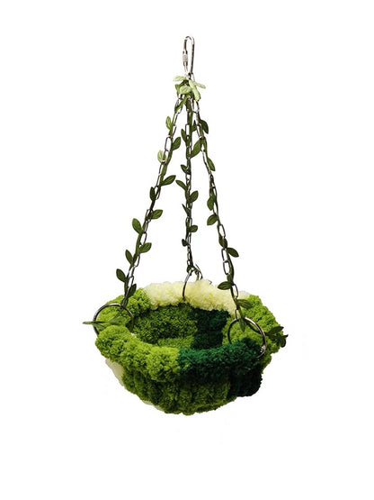 31x16cm Green Yarn Knitting Hanging Basket for Small and Medium Parrot Birdie Toy Bird Cages Accessories Lovebird Budgie Pacific Parrotlet