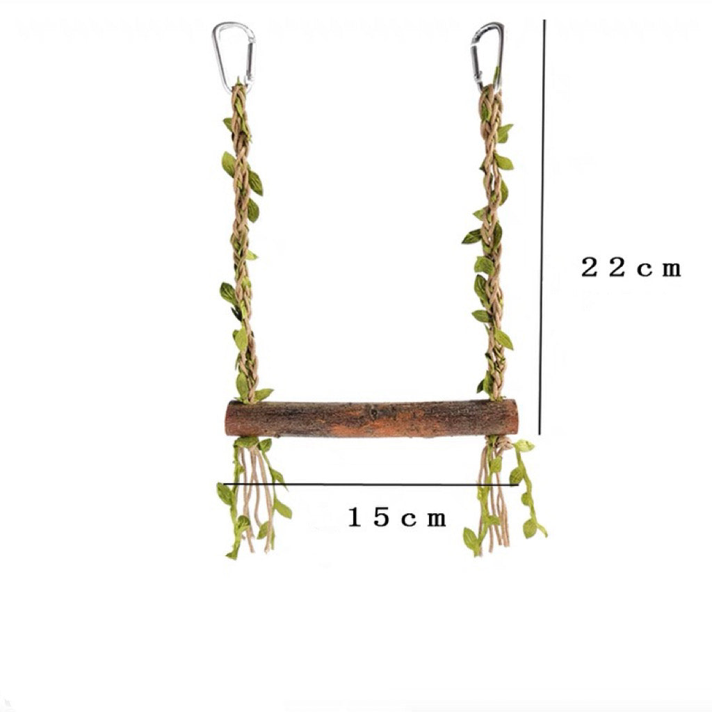 15x22cm Handmade Forest Style Swings Natural Tree Branch Parrot Bird Toys Organic Bird Cages Accessories Lovebird Budgie Pacific Parrotlet