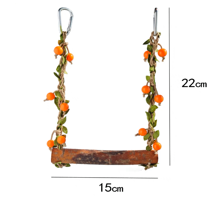 15x22cm Forest Style Cherry Swings Natural Tree Branch Parrot Bird Toys Organic Bird Cages Accessories Lovebird Budgie Pacific Parrotlet