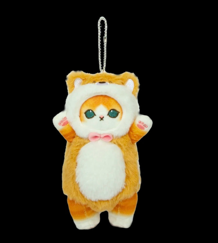 Japan Artist Mofusand Cat Neko | Bunny Rabbit Teddy Bear Panda Dog - 17cm Mascot Plush Doll Big Keychain