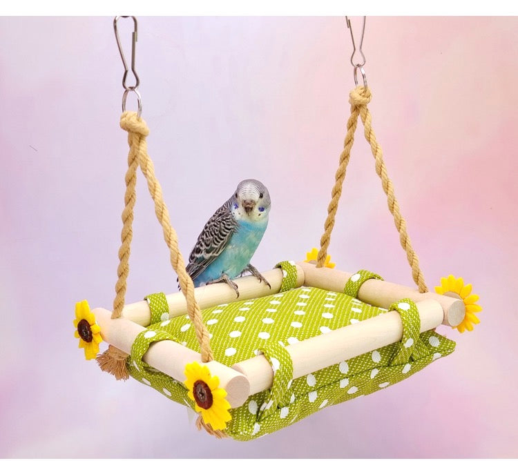 Handmade Sunflower Bed Hammock for Parrot Bird Toys Organic Bird Cages Accessories Lovebird Budgie Pacific Parrotlet Small Animals