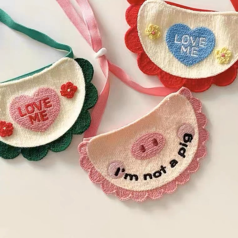 Handmade Cat Dog Collar | Love Me I am not a Pig Collar Accessory Neck Wear for Kitty Cat Puppy Dog Bunny Rabbit