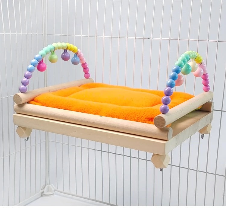 Handmade Rainbow Bed for Parrot Bird Toys Organic Bird Cages Accessories Lovebird Budgie Pacific Parrotlet Small Animals