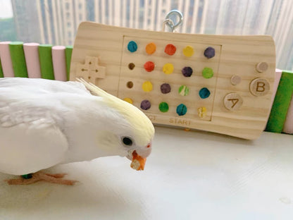 Bird Use Game Machine Wooden and Colourful Cork Bite Toys for Parrot Bird Toys Cages Accessories Lovebird Budgie Pacific Parrotlet