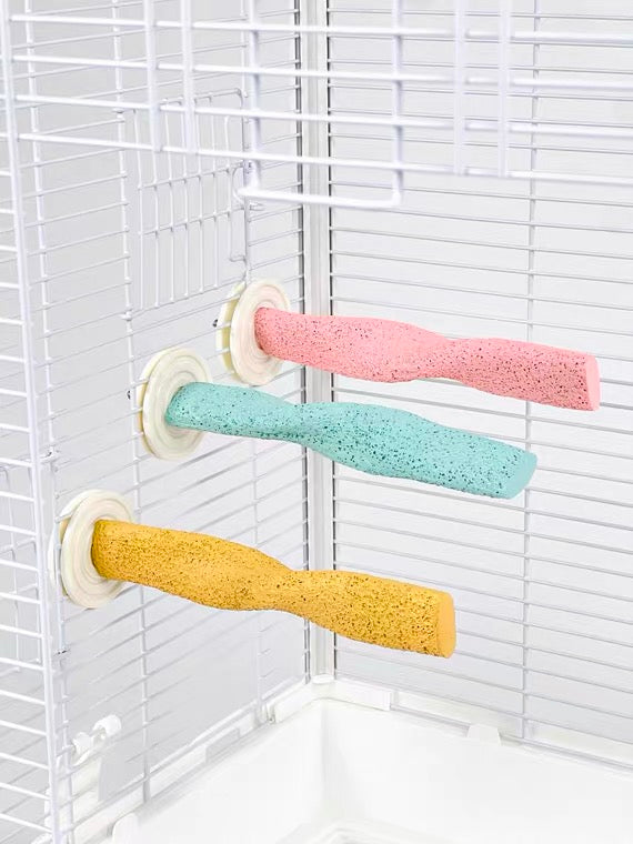 12-16cm Pastel Colour Parrot Resin Twist Claw Grinding Bar Perch Stickers Stand Pink Blue Green Yellow Purple Stick for Medium Small Bird