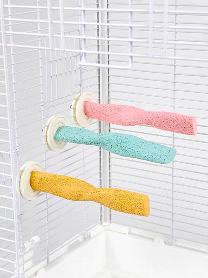 12-16cm Pastel Colour Parrot Resin Twist Claw Grinding Bar Perch Stickers Stand Pink Blue Green Yellow Purple Stick for Medium Small Bird