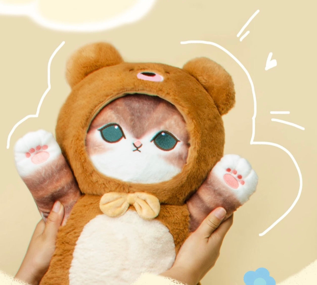 Japan Artist Mofusand Cat Neko Bear 54 x 30cm Mascot Giant Plush Doll