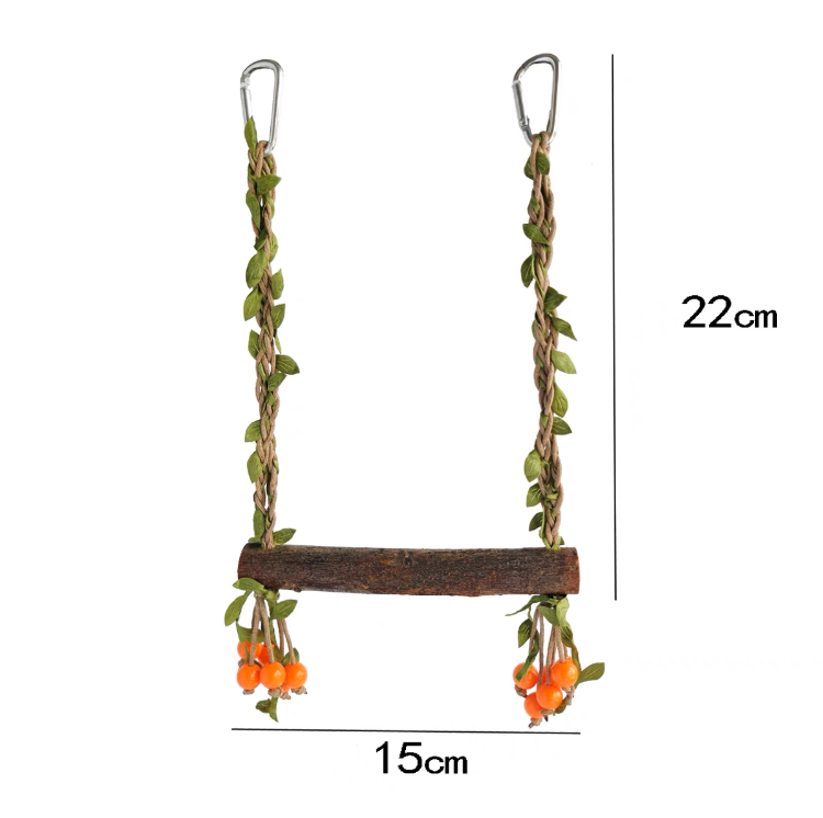 15x22cm Forest Style Berries Swings Natural Tree Branch Parrot Bird Toys Organic Bird Cages Accessories Lovebird Budgie Pacific Parrotlet