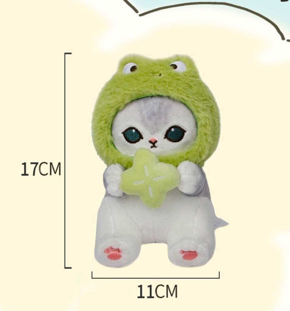 Japan Artist Mofusand Cat Neko | Honey Bee Lucky Frog Strawberry - 17cm Mascot Plush Doll