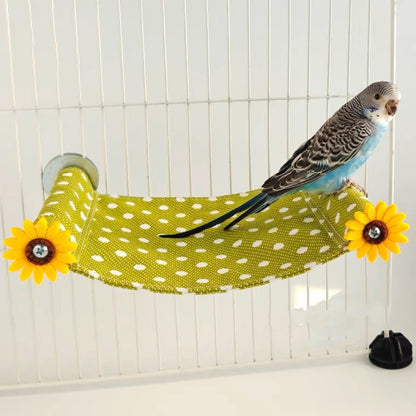 15x22cm Handmade Sunflower Canvas Hammock for Parrot Bird Toys Organic Bird Cages Accessories Lovebird Budgie Pacific Parrotlet Small Animal