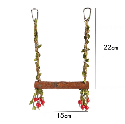 15x22cm Forest Style Berries Swings Natural Tree Branch Parrot Bird Toys Organic Bird Cages Accessories Lovebird Budgie Pacific Parrotlet