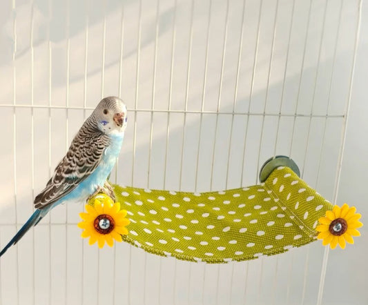 Handmade Sunflower Canvas Hammock for Parrot Bird Toys Organic Bird Cages Accessories Lovebird Budgie Pacific Parrotlet Small Animal