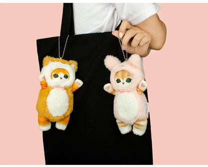 Japan Artist Mofusand Cat Neko | Bunny Rabbit Teddy Bear Panda Dog - 17cm Mascot Plush Doll Big Keychain