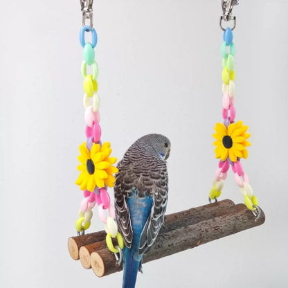 Handmade Sunflower Big Swings Natural Tree Branch Parrot Bird Toys Organic Bird Cages Accessories Lovebird Budgie Pacific Parrotlet