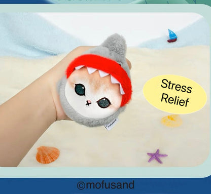 Japan Artist Mofusand Cat Neko Sea Creatures Marine 10cm | Octopus Salamander Crab Globefish Shark Penguin - Mascot Plush Doll Keychain