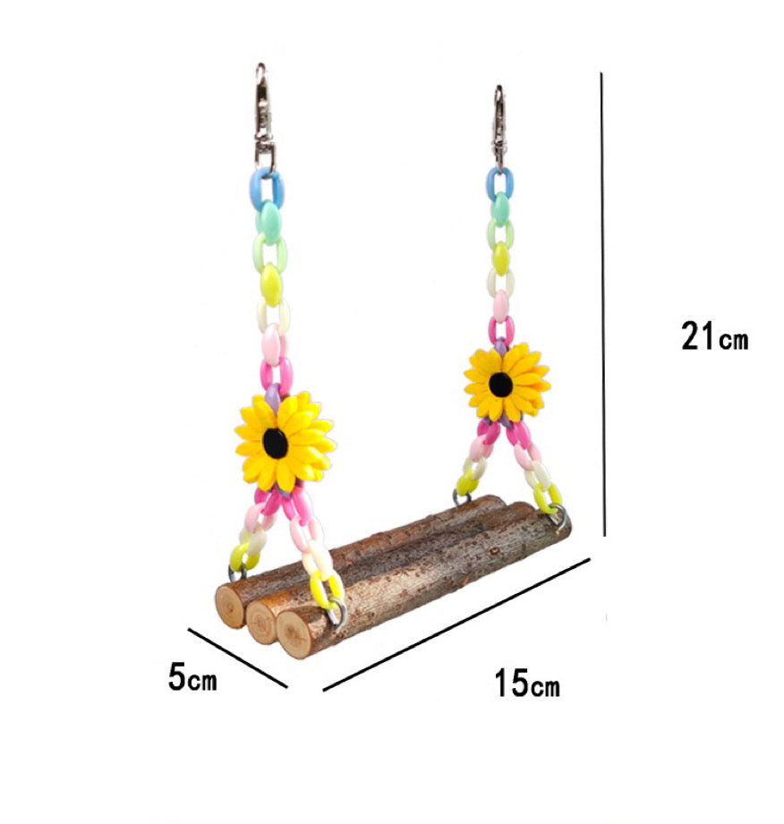 15x22cm Handmade Sunflower Big Swings Natural Tree Branch Parrot Bird Toys Organic Bird Cages Accessories Lovebird Budgie Pacific Parrotlet