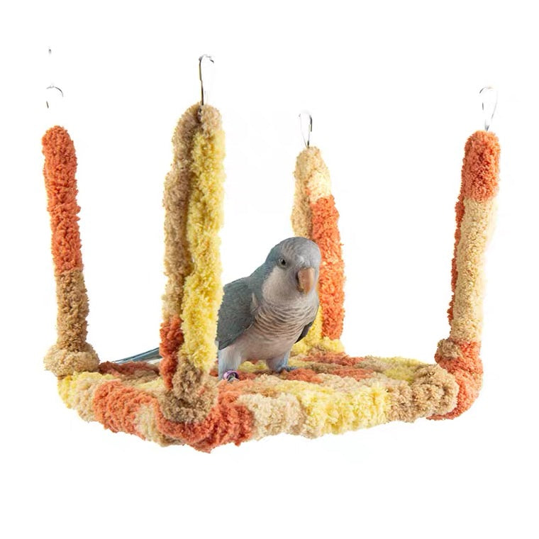 20x20cm Yarn Knitting Hanging Platform for Small and Medium Parrot Birdie Toy Bird Cages Accessories Lovebird Budgie Conure Cockatiel