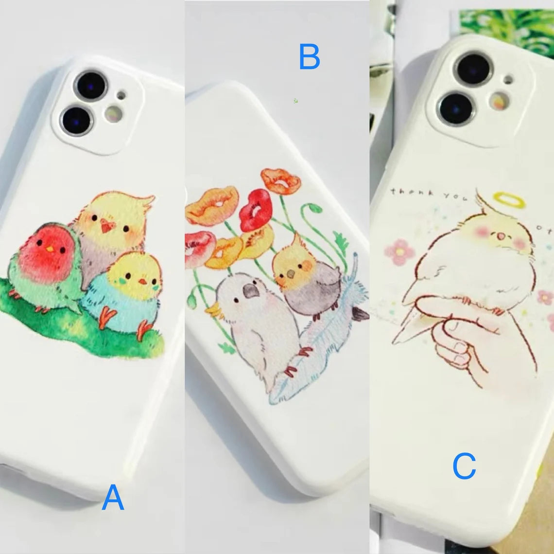  Make to order Parrot Phone Case for iPhone Android Cute Lovely Kawaii Samsung Huawei VIVO Xiaomi