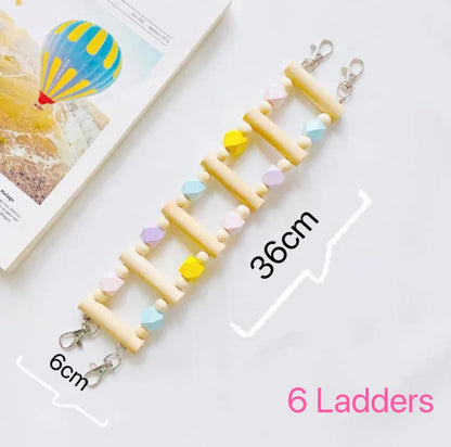 Parrot Sugar Summer Lemon 3 Style Ladder Climbing Toy With Natural Wood Hanging Parrot Birdie Toy Supplies Birds Pets Parrots Ladders