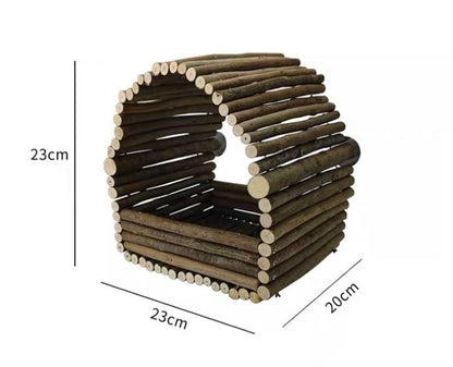 23x23x20cm Natural Wood Bird House Parrot Nest Birdie Items for Small Medium Parrot