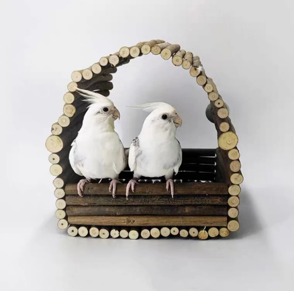 Natural Wood Bird House Parrot Nest Birdie Items for Small Medium Parrot