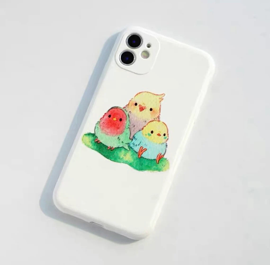 Set of 2 Make to order Parrot Phone Case for iPhone Android Cute Lovely Kawaii Samsung Huawei VIVO Xiaomi