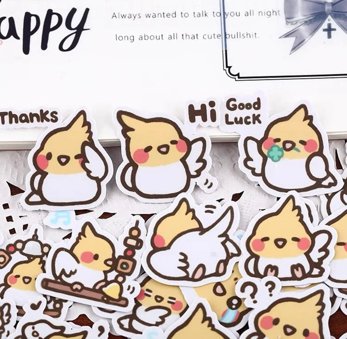 Cockatiel Parrot Stickers Waterproof