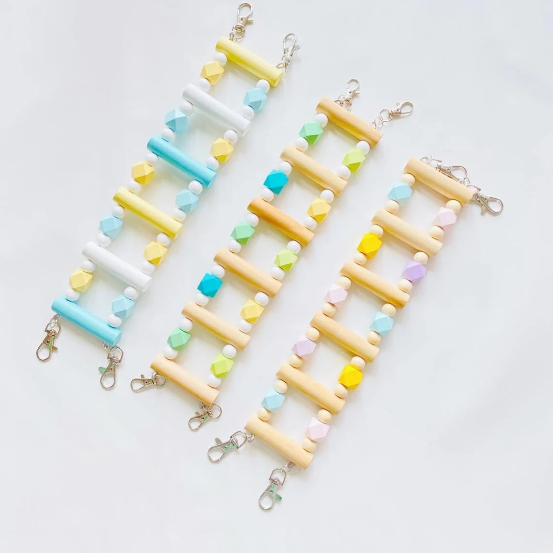 Parrot Sugar Summer Lemon 3 Style Ladder Climbing Toy With Natural Wood Hanging Parrot Birdie Toy Supplies Birds Pets Parrots Ladders