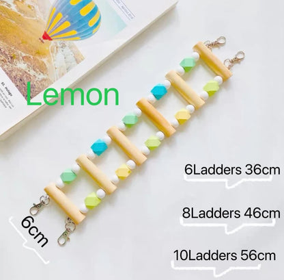 Parrot Sugar Summer Lemon 3 Style Ladder Climbing Toy With Natural Wood Hanging Parrot Birdie Toy Supplies Birds Pets Parrots Ladders