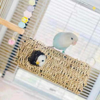 Grass Hanging Tunnel Natural Item for Small Medium Size Parrot