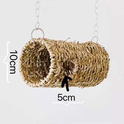 20x10cm Grass Hanging Tunnel Natural Item for Small Medium Size Parrot