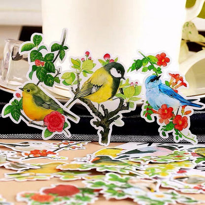 Pieces Stray Birds Stickers Waterproof Finches Mountain Birds