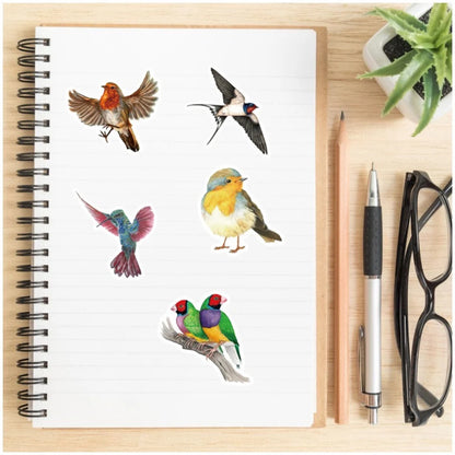 Set of 50 Pieces Birds Budgie Parrot Stickers Waterproof Lovebird Budgie Pacific Parrotlet Finches iPad iPhone Notebook