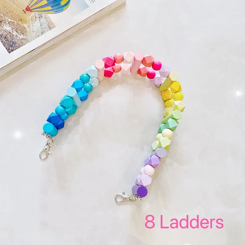 Parrot Rainbow Ladder Climbing Toy With Natural Wood Hanging Parrot Birdie Toy Supplies Birds Pets Parrots Ladders