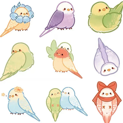 Set of 40 Pieces Budgie Parrot Stickers Waterproof Lovebird Budgie Pacific Parrotlet Finches iPad iPhone NoteBook