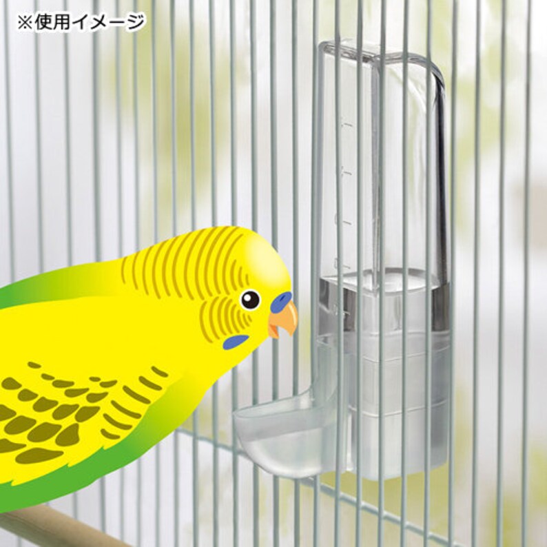 Japan Sudo Clear Water Dispenser Bottle with ml totally 50ml for Small and Medium Bird Parrot Lovebird Budgie Pacific Parrotlet