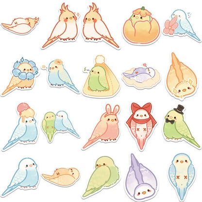 Set of 40 Pieces Budgie Parrot Stickers Waterproof Lovebird Budgie Pacific Parrotlet Finches iPad iPhone NoteBook