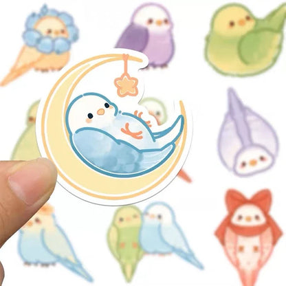  Budgie Parrot Stickers Waterproof