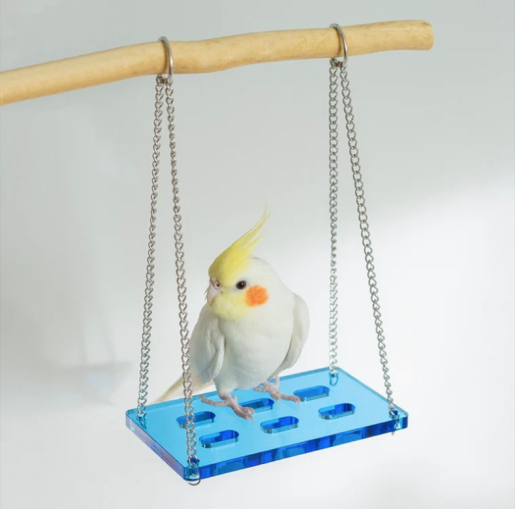 Colorful Acrylic Parrot Platform Swings for Small Medium Bird Parrot Lovebird Budgie